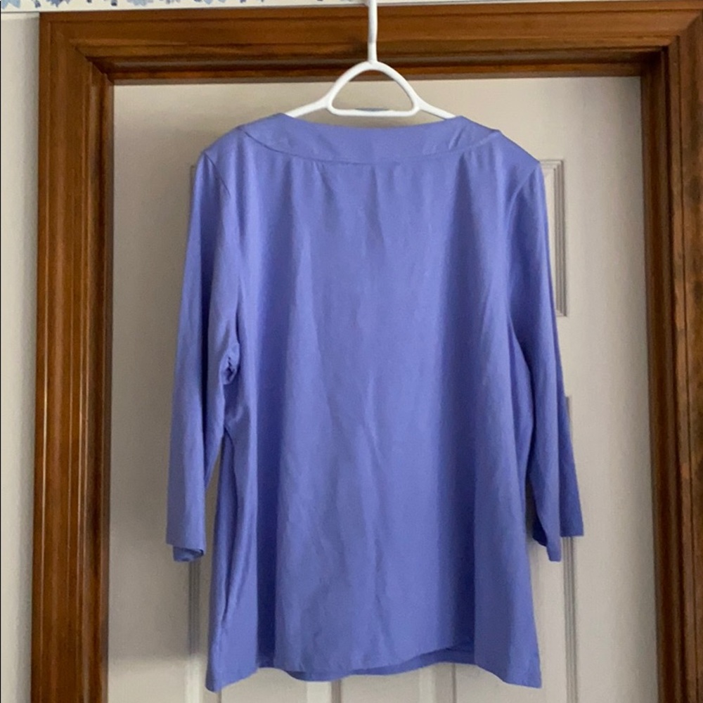 Liz Claiborne New York 1X Purple Tee - Picture 2 of 5